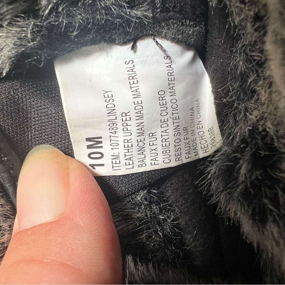 Khombu Lindsey Leather and Faux Fur Women’s Boot Size 10M Black and Gray - Picture 5 of 7